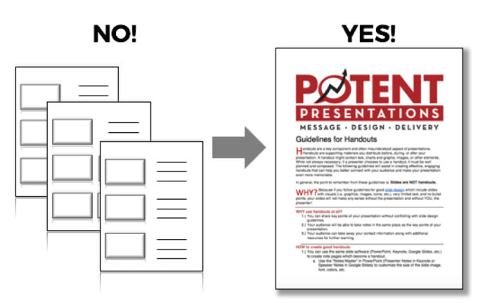 When should you distribute handouts