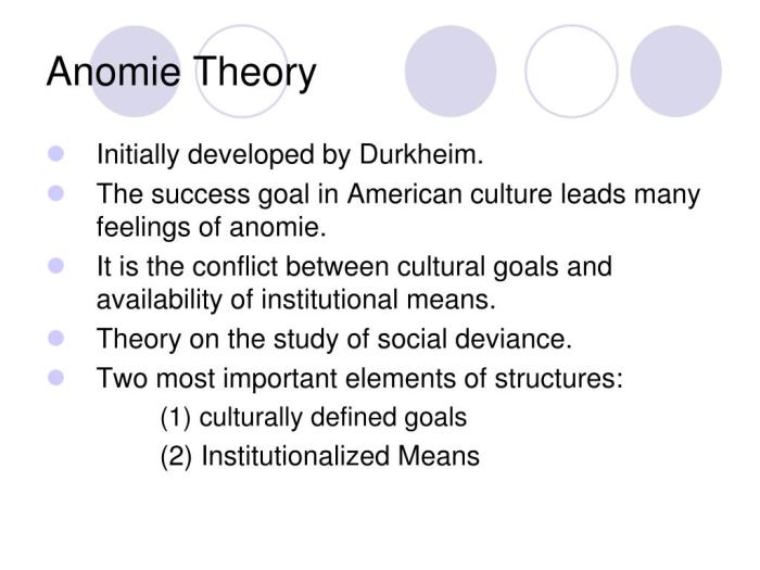 Merton's theory of anomie emphasizes