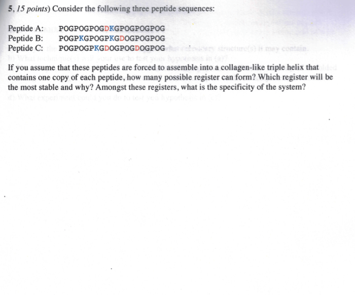 Consider the partial sequence of a peptide