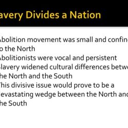 Slavery divides the nation answer key